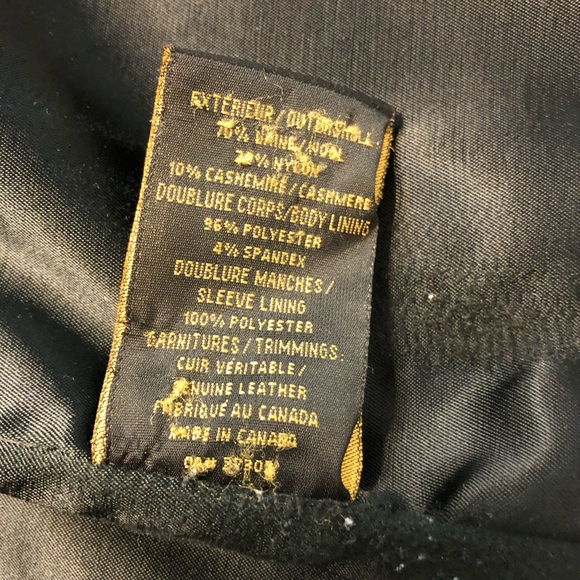 Mackage black wool, cashmere, and leather coat - Picture 8 of 9